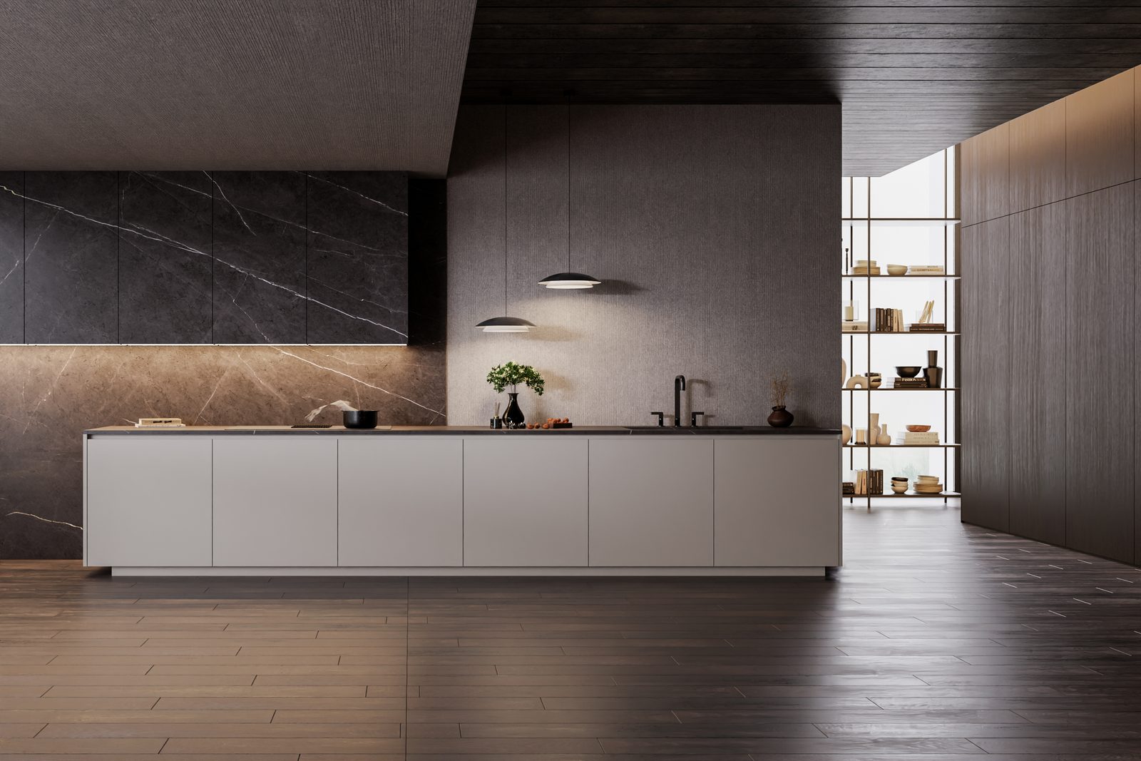 Porselen Tezgah Nedir — Lamar® Pietra Grey porselen mutfak tezgahı